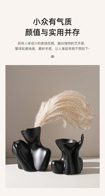 DecorBites™ Creative Ceramic Human Vase for Home Decor