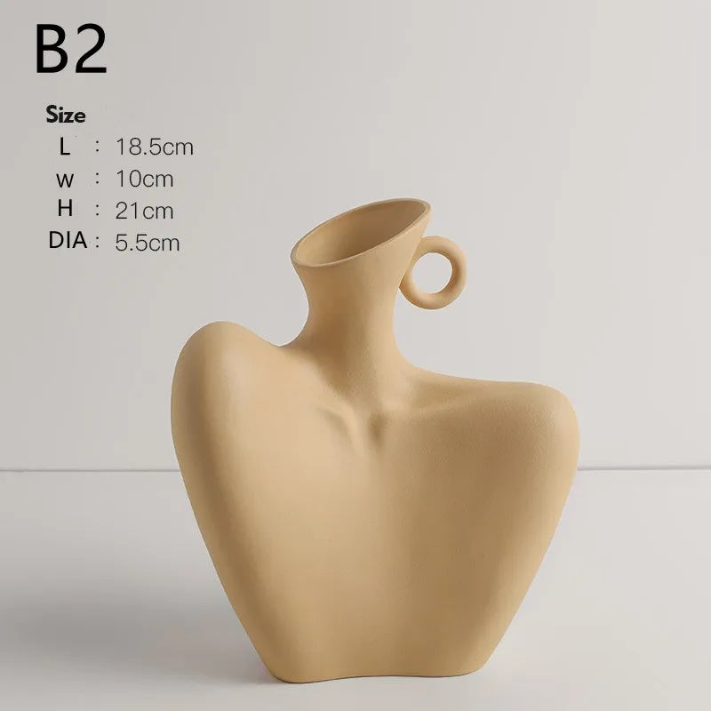 DecorBites™ Creative Ceramic Human Vase for Home Decor
