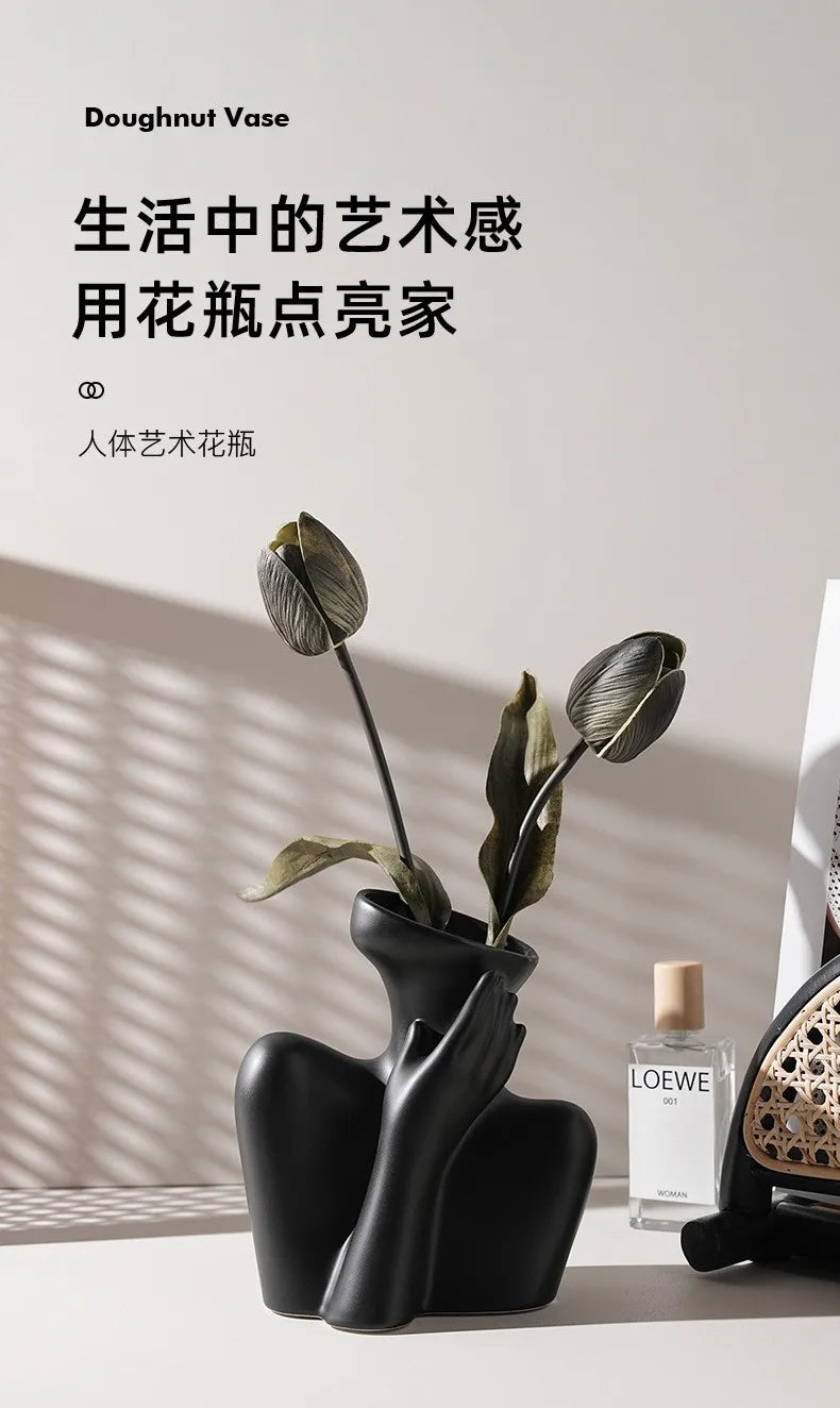 DecorBites™ Creative Ceramic Human Vase for Home Decor