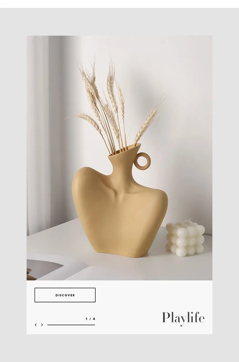 DecorBites™ Creative Ceramic Human Vase for Home Decor