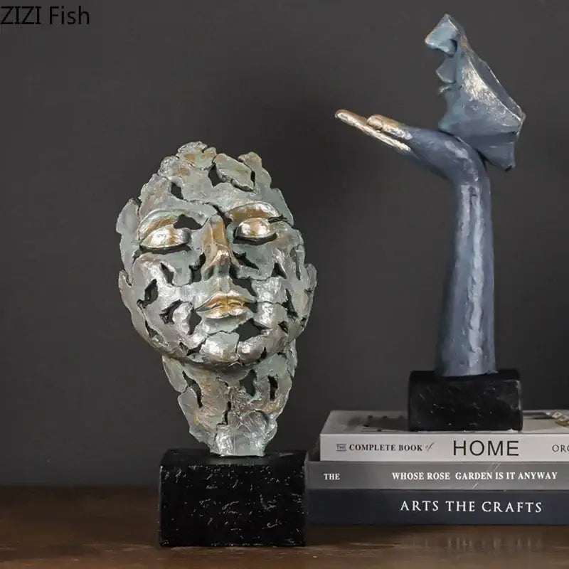 creative thinker silver & gold modern sculpture desk decor