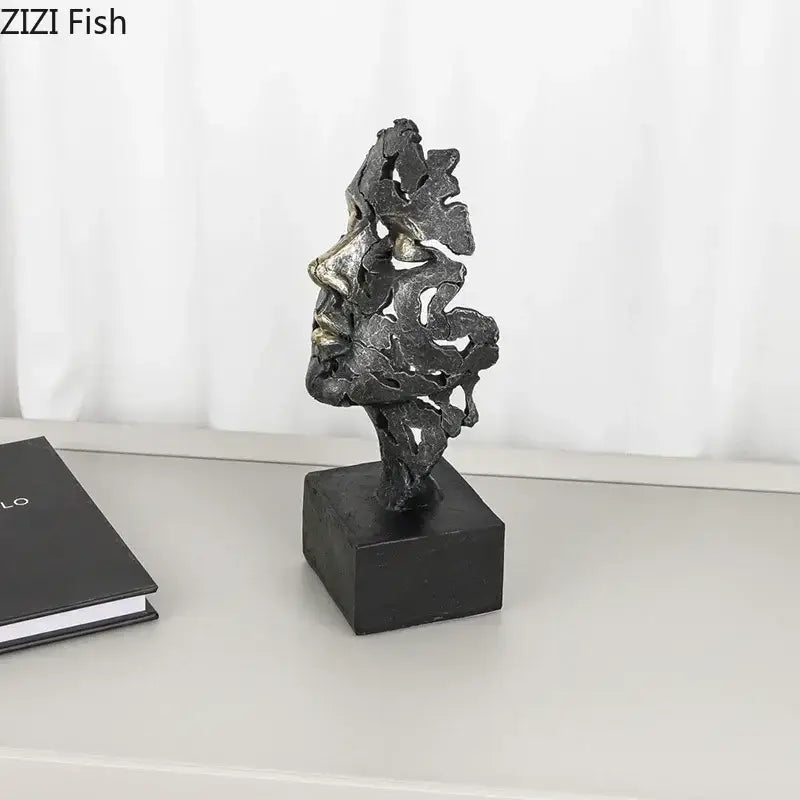 creative thinker silver & gold modern sculpture desk decor