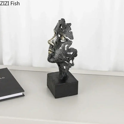 creative thinker silver & gold modern sculpture desk decor