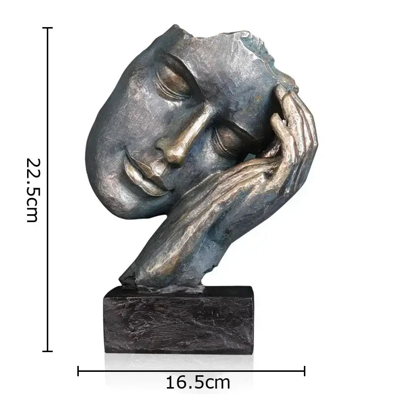 creative thinker silver & gold modern sculpture desk decor