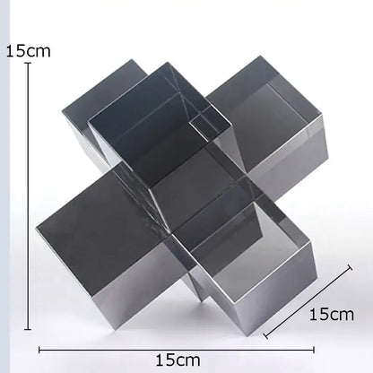 cross crystal black geometric interlocking sculpture living room decor