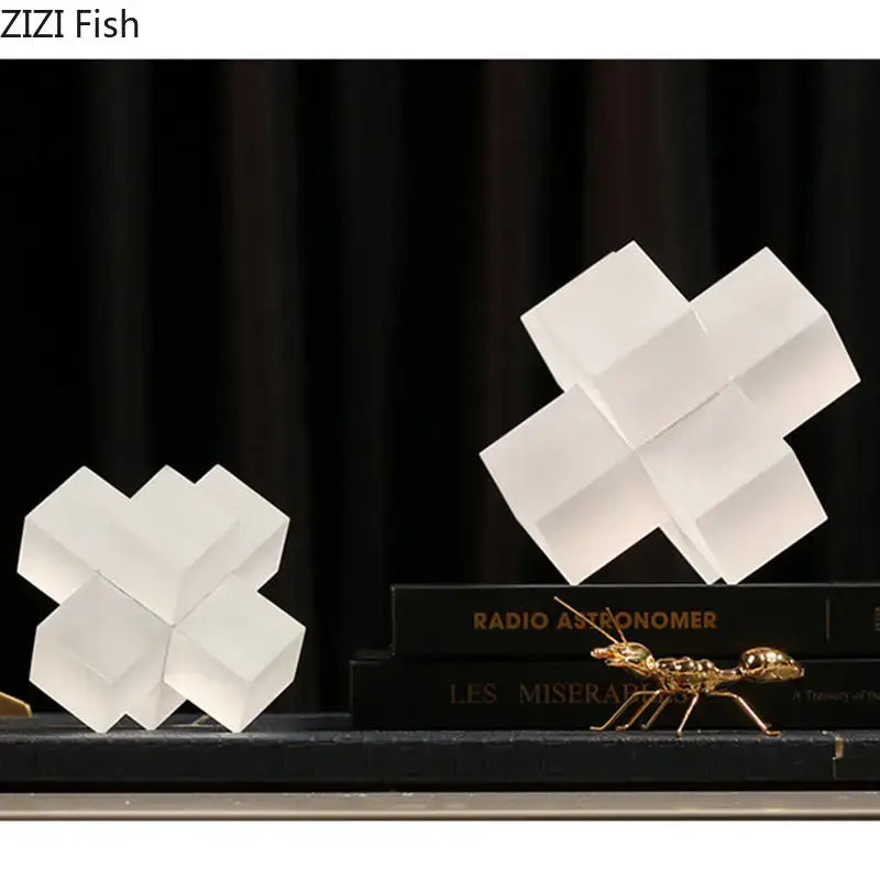 cross crystal black geometric interlocking sculpture living room decor