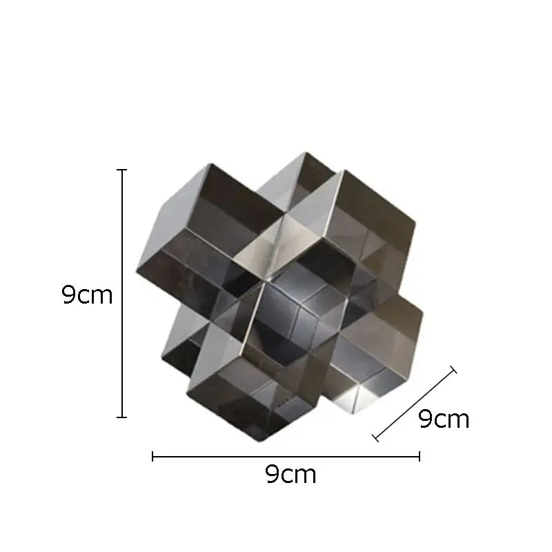 cross crystal black geometric interlocking sculpture living room decor