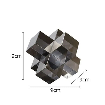 cross crystal black geometric interlocking sculpture living room decor