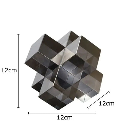 cross crystal black geometric interlocking sculpture living room decor