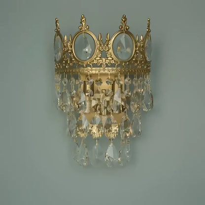 crown crystal chandelier gold pendant light for bedroom