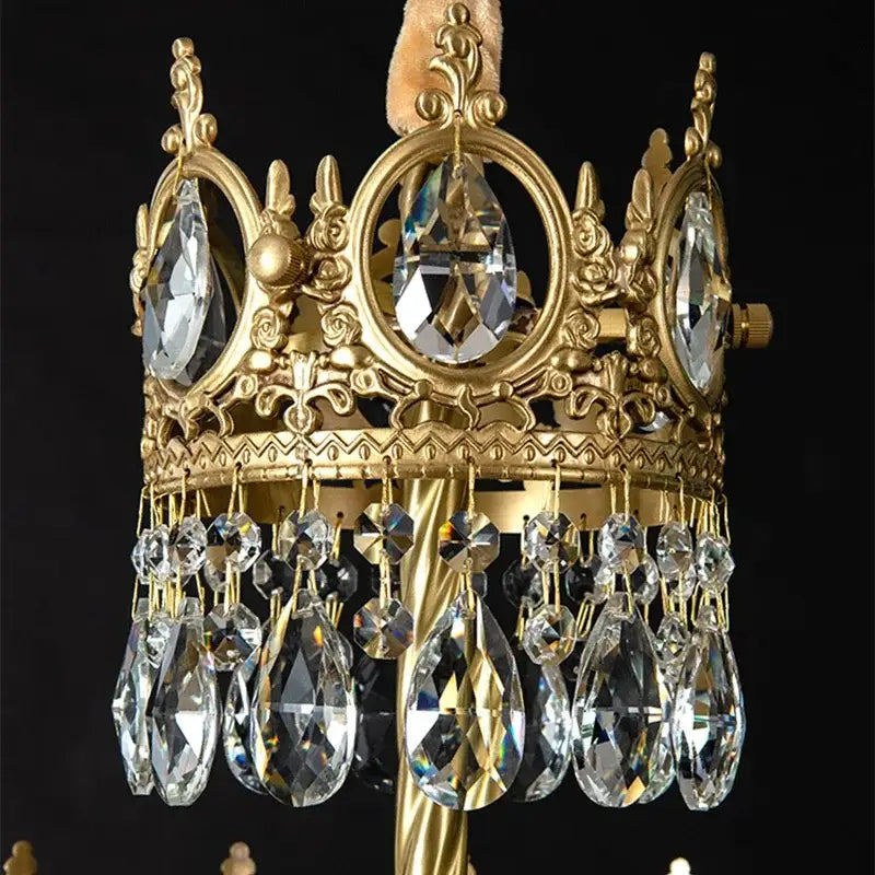 crown crystal chandelier gold pendant light for bedroom