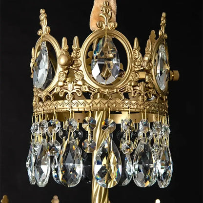 crown crystal chandelier gold pendant light for bedroom