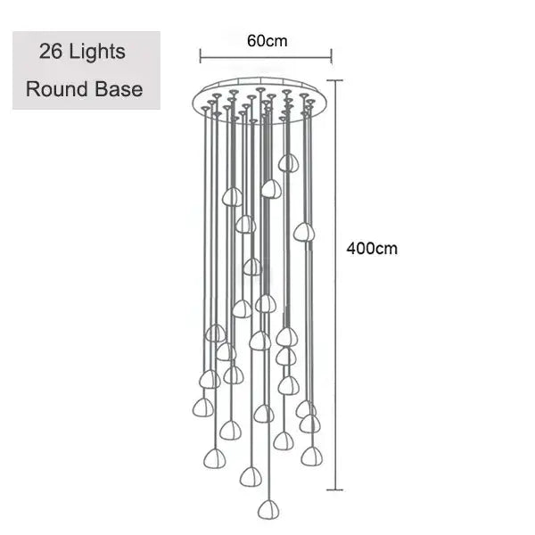 crystal ball chandelier staircase pendant light for dining room