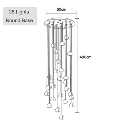 crystal ball chandelier staircase pendant light for dining room