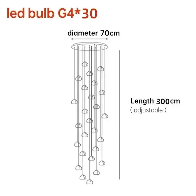 crystal ball chandelier staircase pendant light for dining room