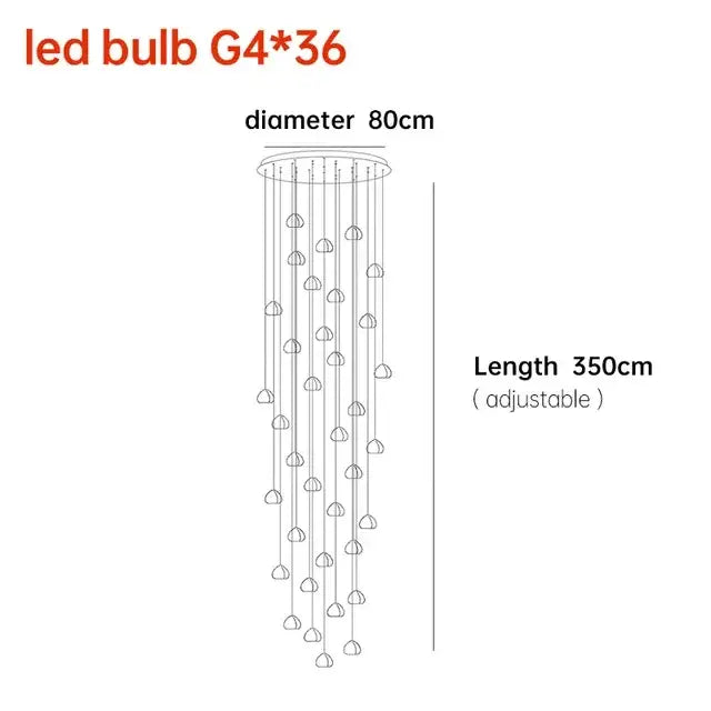 crystal ball chandelier staircase pendant light for dining room