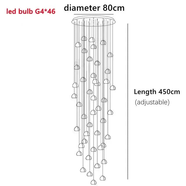 crystal ball chandelier staircase pendant light for dining room