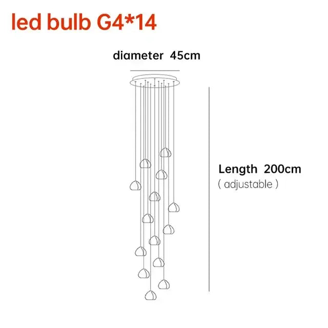 crystal ball chandelier staircase pendant light for dining room