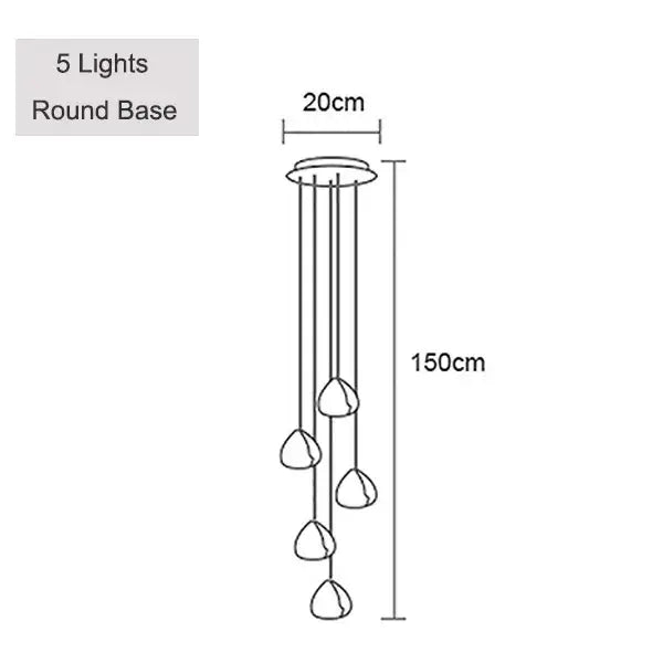 crystal ball chandelier staircase pendant light for dining room