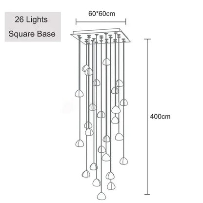 crystal ball chandelier staircase pendant light for dining room