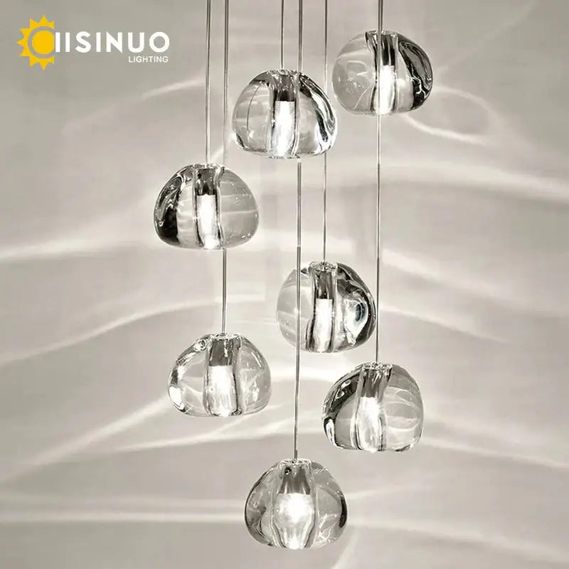 crystal ball chandelier staircase pendant light for dining room