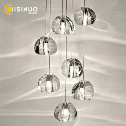 crystal ball chandelier staircase pendant light for dining room