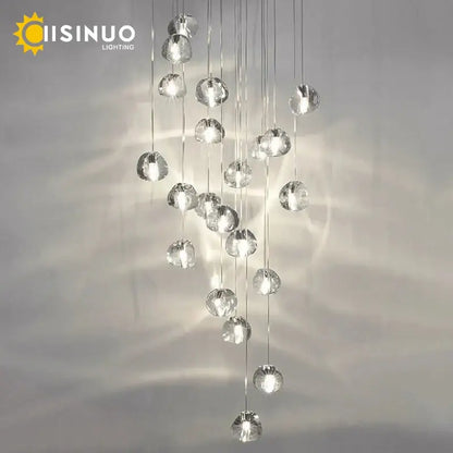 crystal ball chandelier staircase pendant light for dining room