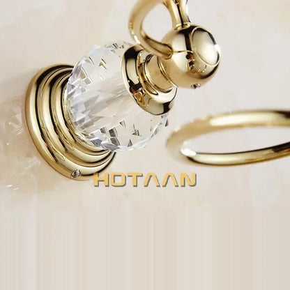 crystal bathroom gold spiral stand hair dryer holder