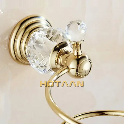 crystal bathroom gold spiral stand hair dryer holder