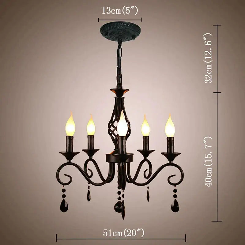 crystal black chandelier for dining room candle style light