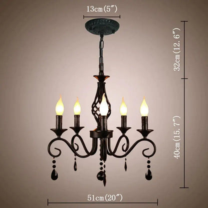 crystal black chandelier for dining room candle style light