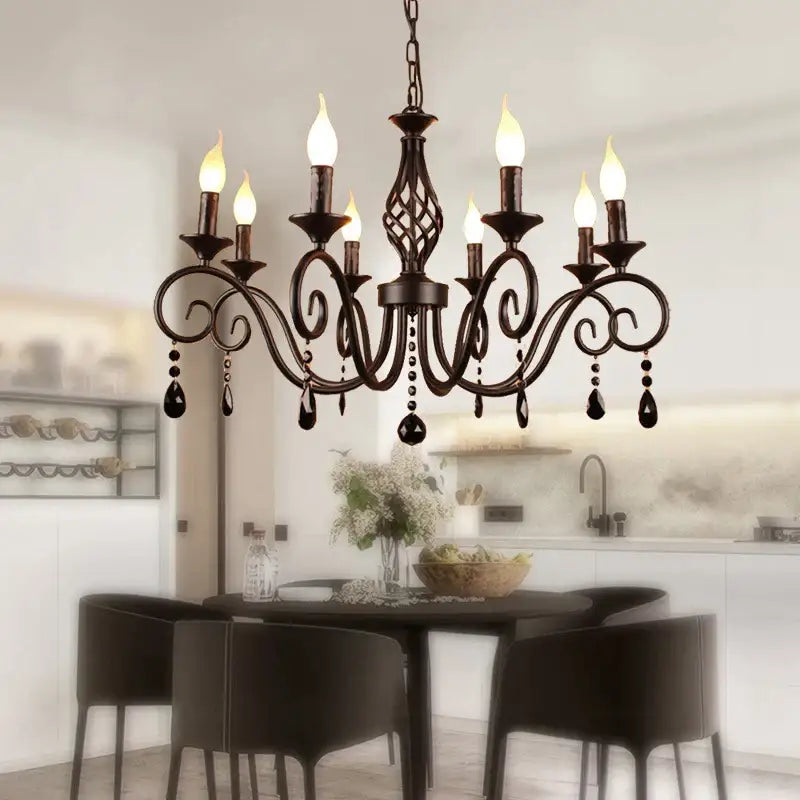 crystal black chandelier for dining room candle style light