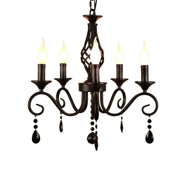 crystal black chandelier for dining room candle style light