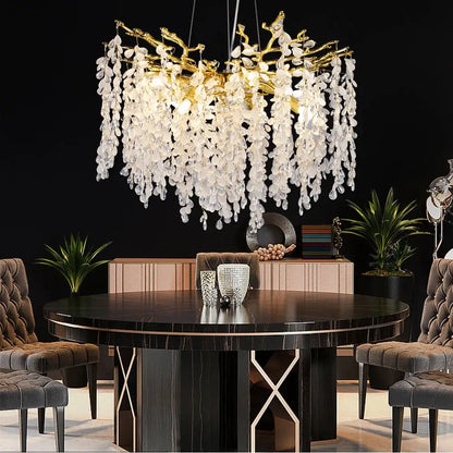 Decorbites crystal branch chandelier for living room glass tree light