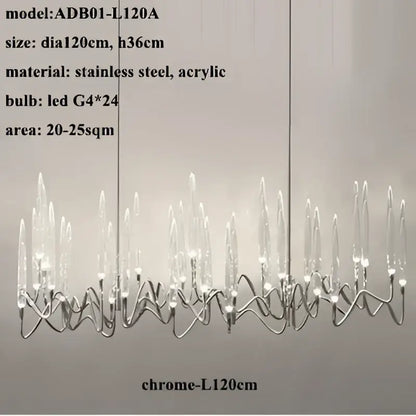 crystal branch chandelier gold dining room led light