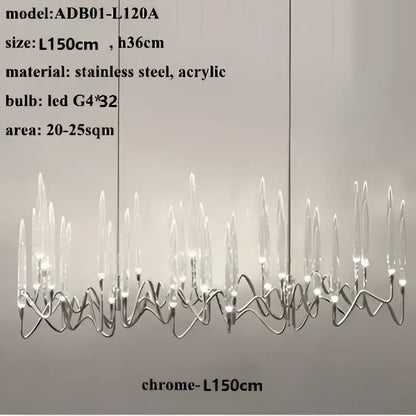 crystal branch chandelier gold dining room led light