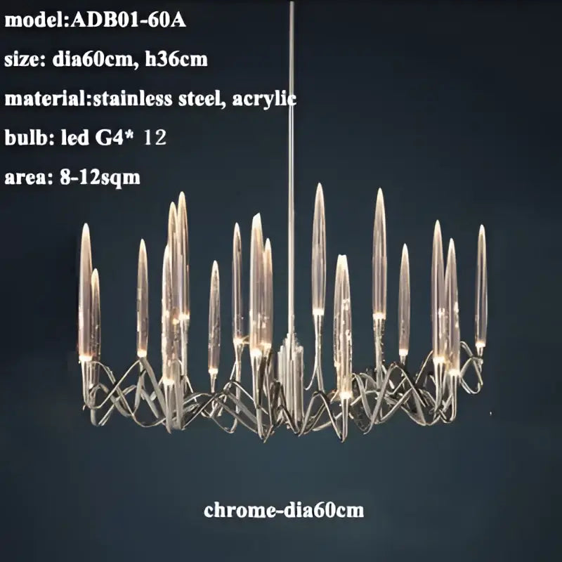 crystal branch chandelier gold dining room led light