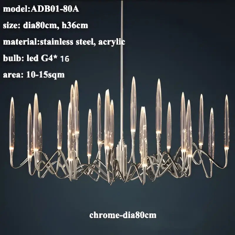 crystal branch chandelier gold dining room led light