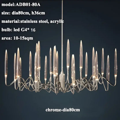 crystal branch chandelier gold dining room led light