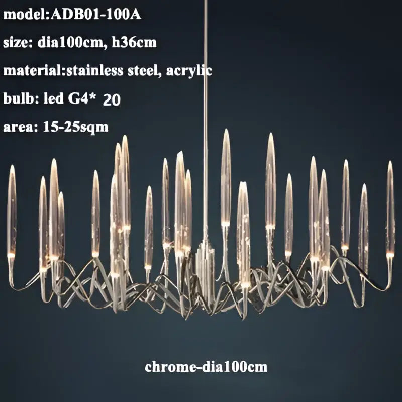 crystal branch chandelier gold dining room led light