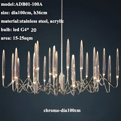 crystal branch chandelier gold dining room led light