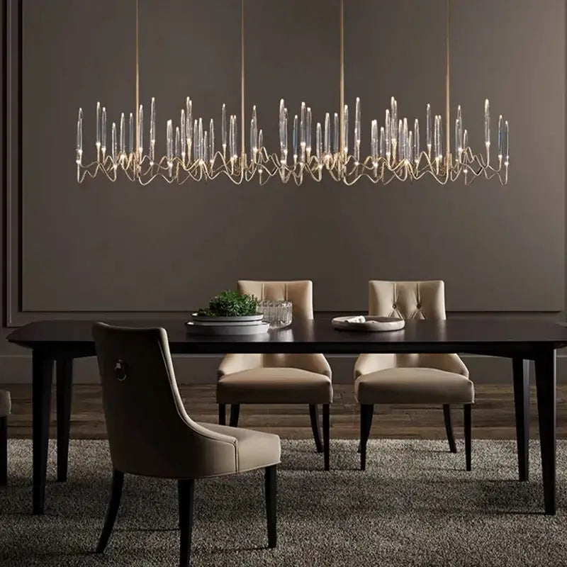 crystal branch chandelier gold dining room led light