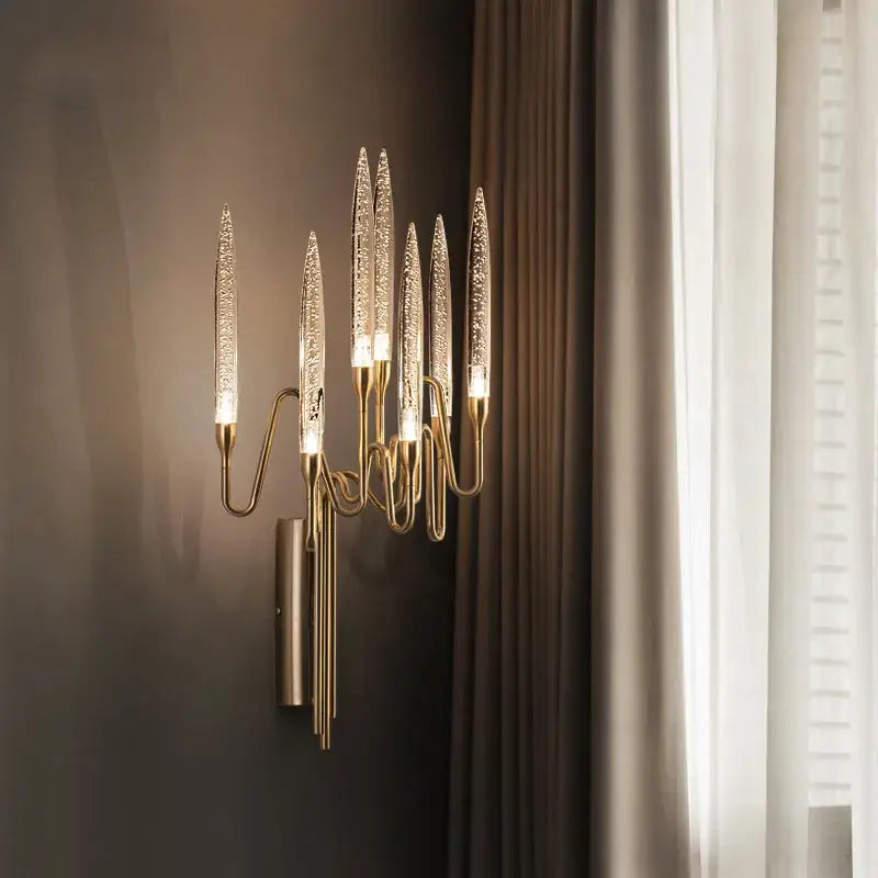 crystal branch chandelier gold dining room led light