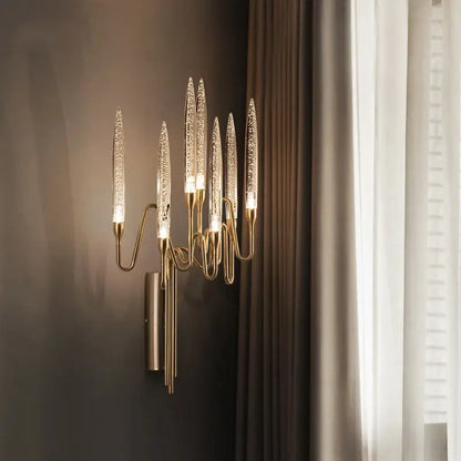 crystal branch chandelier gold dining room led light