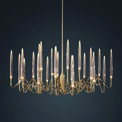 crystal branch chandelier gold dining room led light
