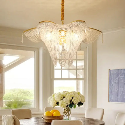 crystal butterfly gold tassel chandelier living room light