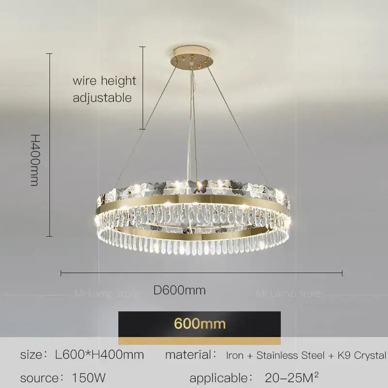 crystal butterfly living room luxury gold chandelier