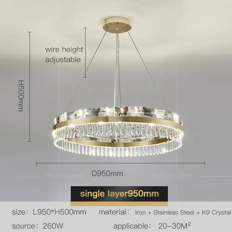 crystal butterfly living room luxury gold chandelier
