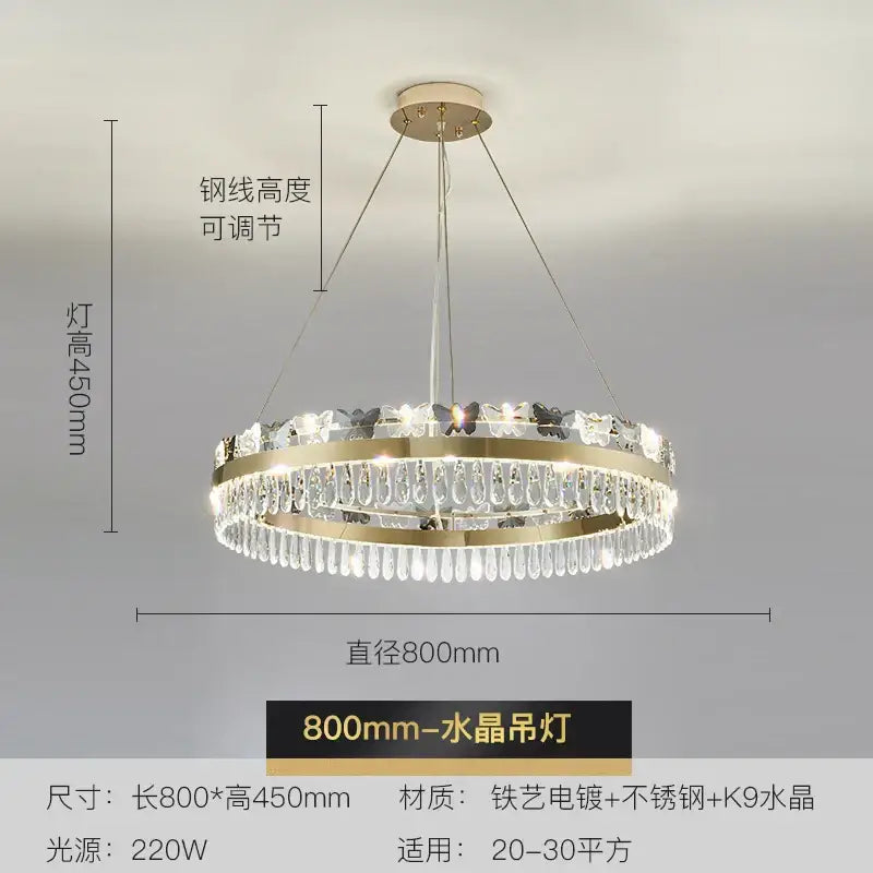 crystal butterfly living room luxury gold chandelier