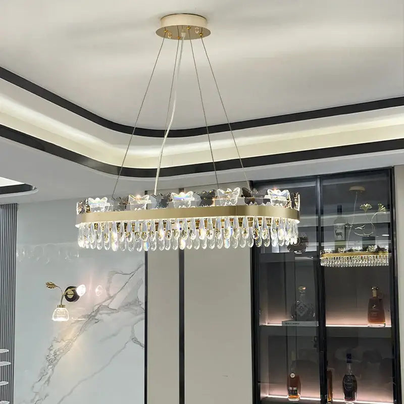 crystal butterfly living room luxury gold chandelier